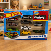 (T-009) Hot Wheels Metal Toy Car Collection – Alloy Vehicles Set (Pack - 10 Pcs)