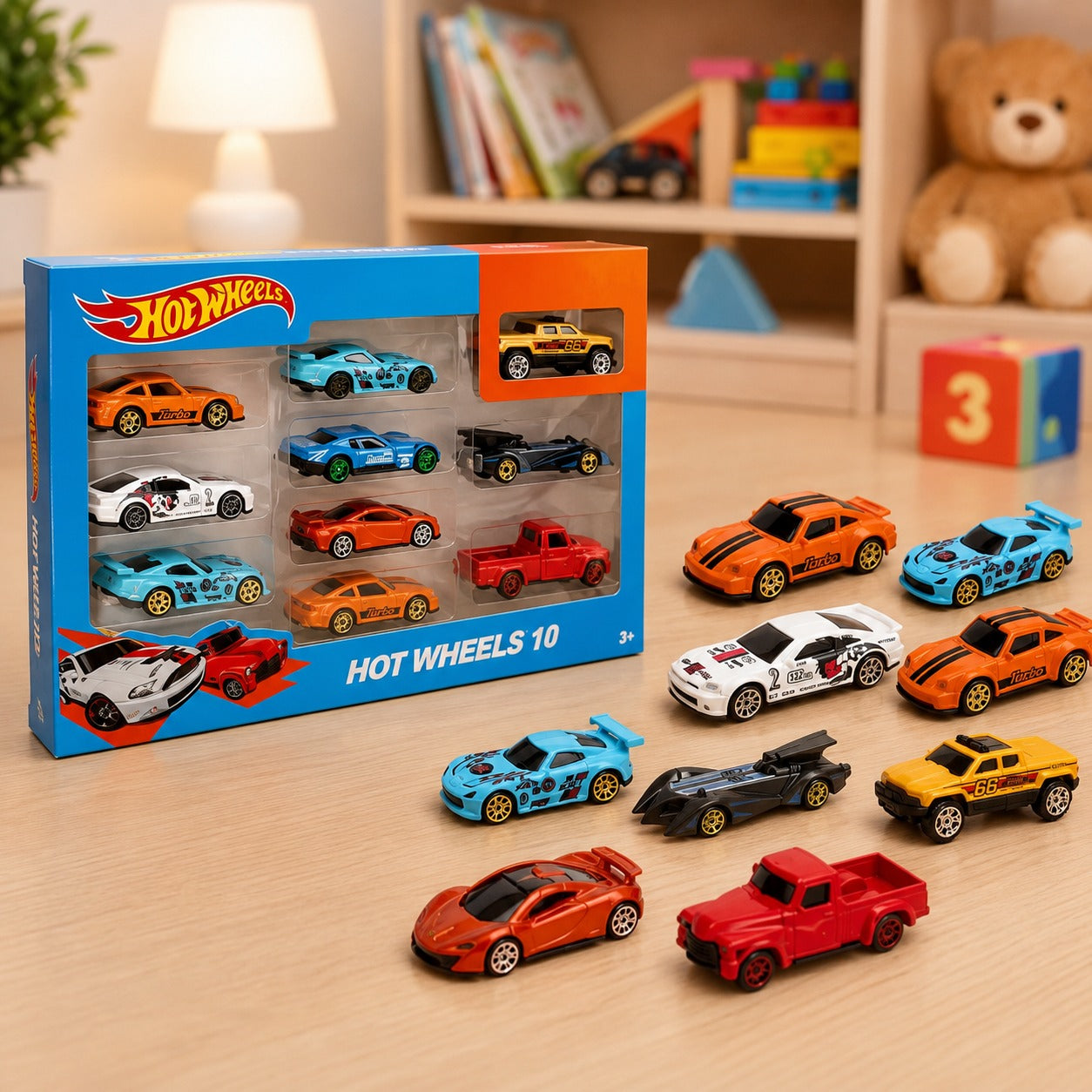 (T-009) Hot Wheels Metal Toy Car Collection – Alloy Vehicles Set (Pack - 10 Pcs)