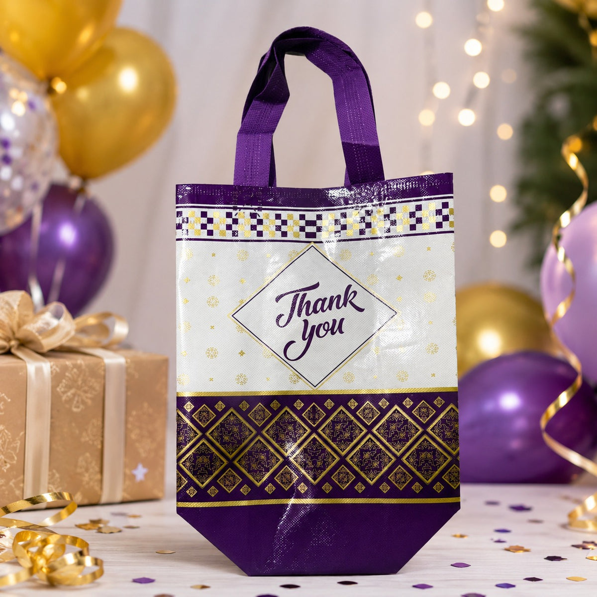 (R37) (MOQ: 30 Pcs) Thank You Printed Return Gift Bags with Handle