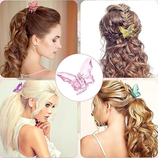 (075) (MOQ - 4 Pcs) Butterfly Charm Hair Clutcher Set (One Piece 8.Rs) PACK OF 12 – 96