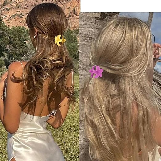 (077) Matte Floral Hair Flower Claw Clips – (One Piece 10.Rs) BOX OF 24 - 240