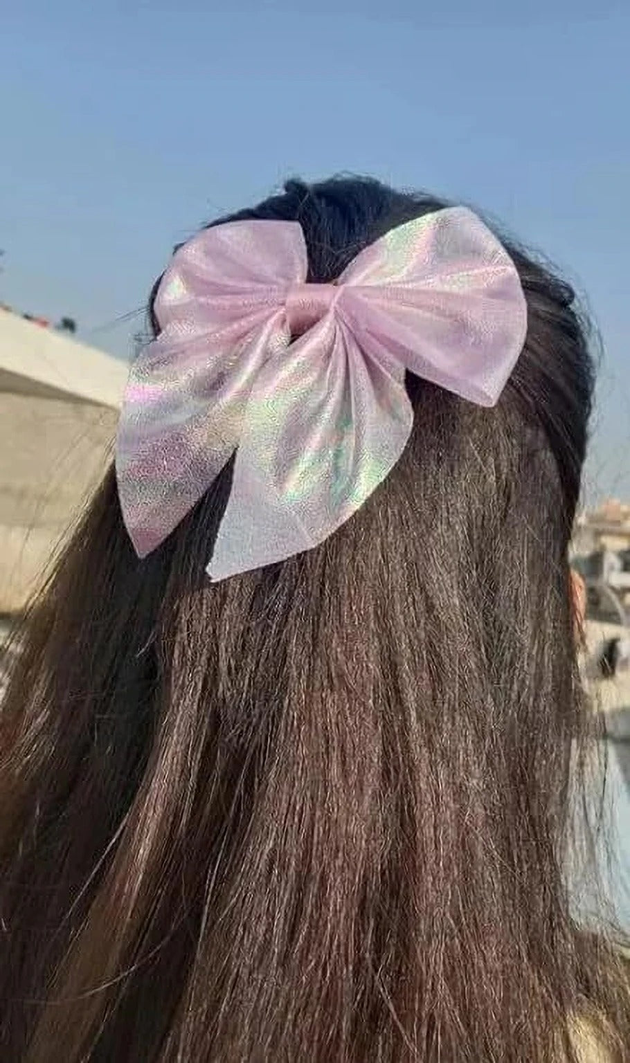 (070) Glitter Fabric Bow Hair Clips – (One Piece 15.Rs) PACK OF 12 PIECES - 180
