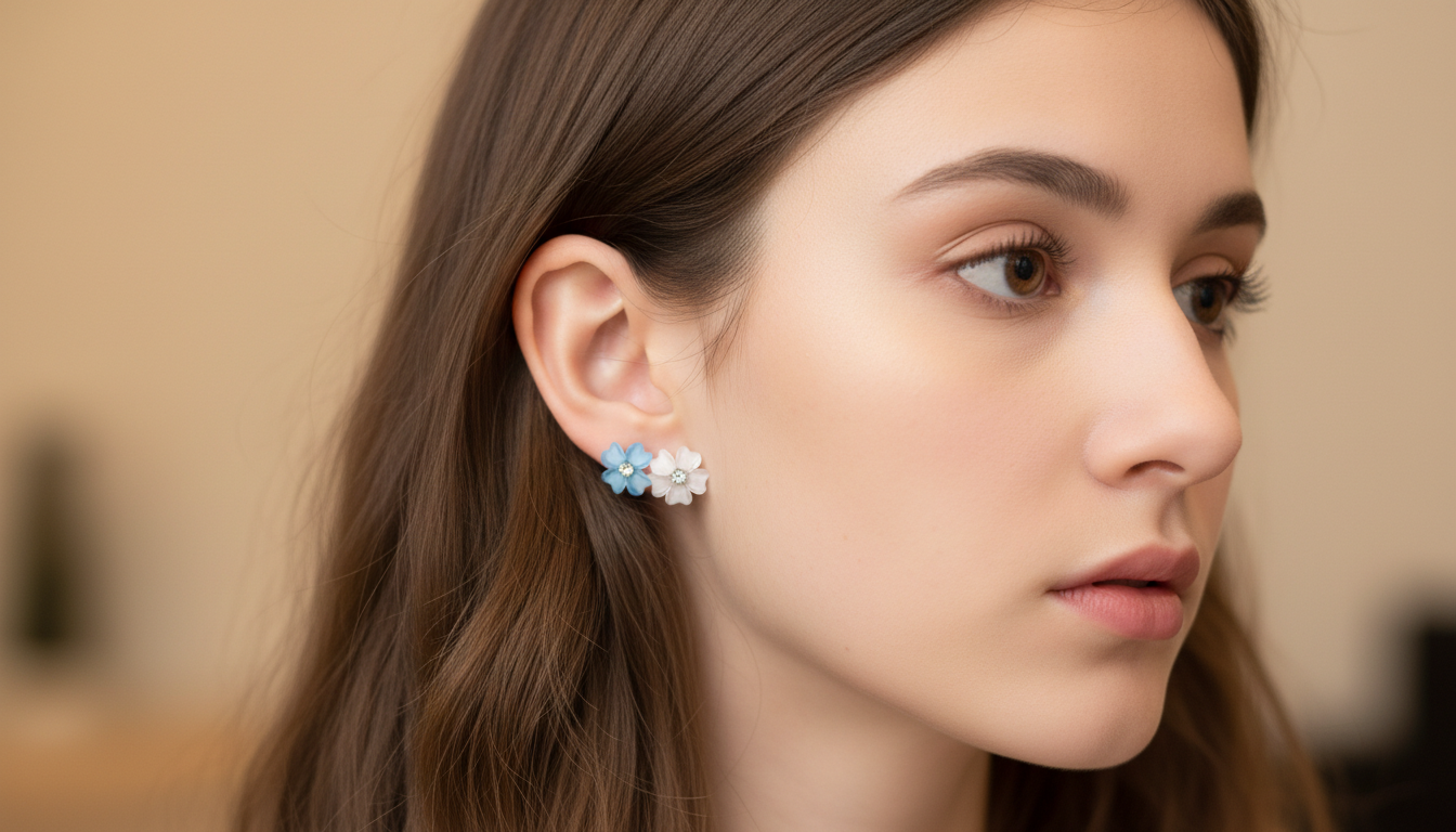 (065) Flower, Heart & Metal Stud Earrings – (One Pair 9.Rs) PACK OF 36 PAIRS – 324