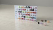(061) Small Flower Shape Studs – (One Pair 6.Rs) PACK OF 36 PAIRS – 216