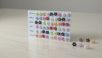 (061) Small Flower Shape Studs – (One Pair 6.Rs) PACK OF 36 PAIRS – 216