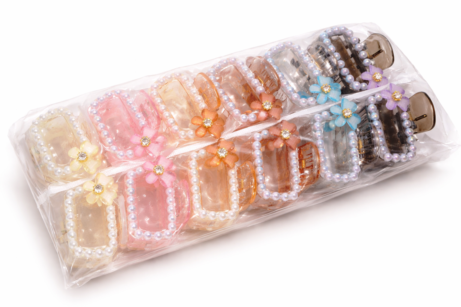 Multicolor Pearl Flower Hair Clips (060) | (One Piece 40.Rs) PACK OF 12 - 480