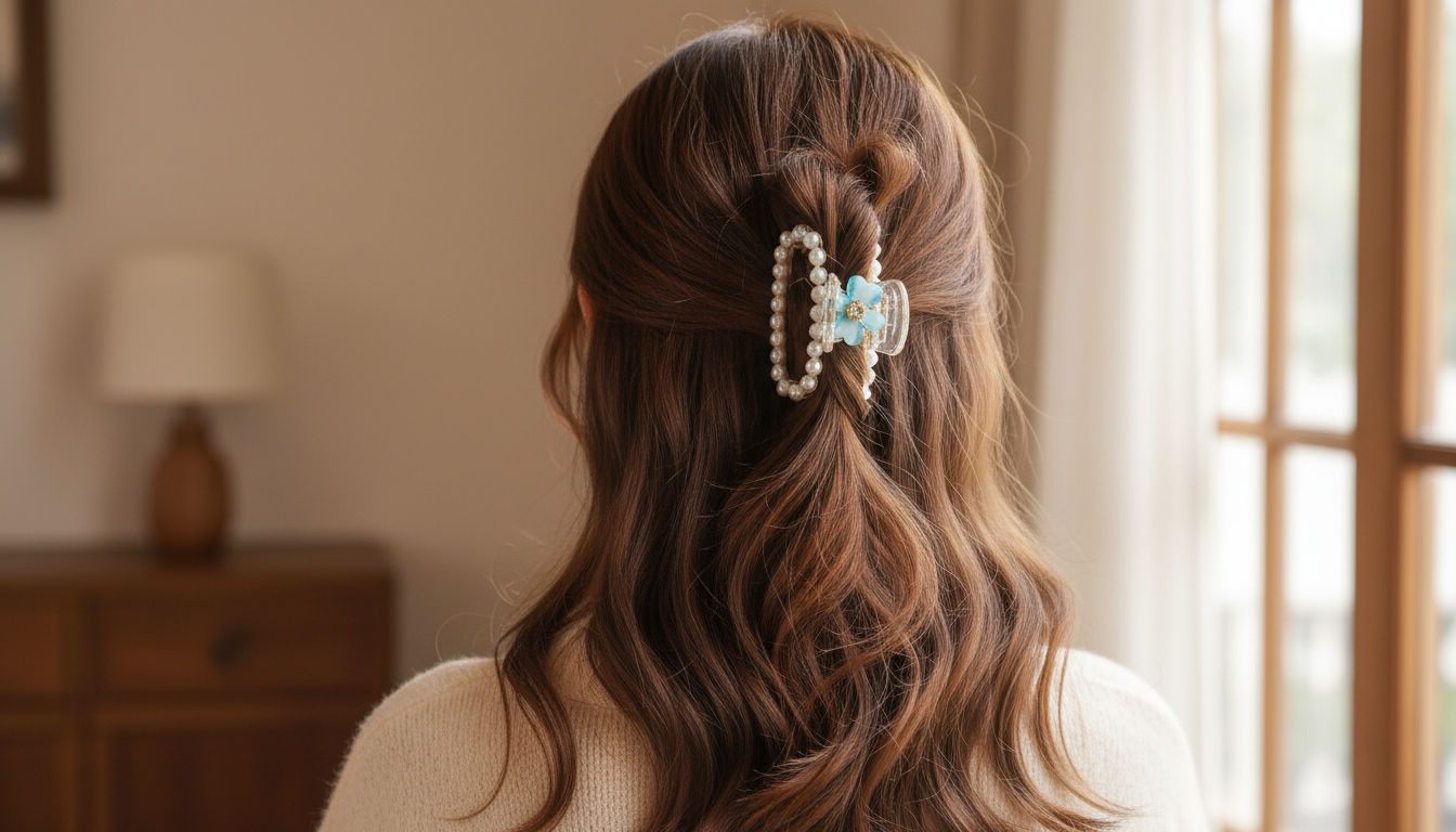 Multicolor Pearl Flower Hair Clips (060) | (One Piece 40.Rs) PACK OF 12 - 480