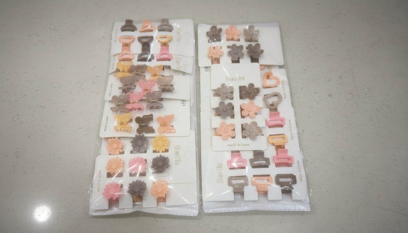Combo Hair Clips (055) Flower,Claw/Butterfly (One Piece 3.Rs) PACK OF 36 PIECES – 108