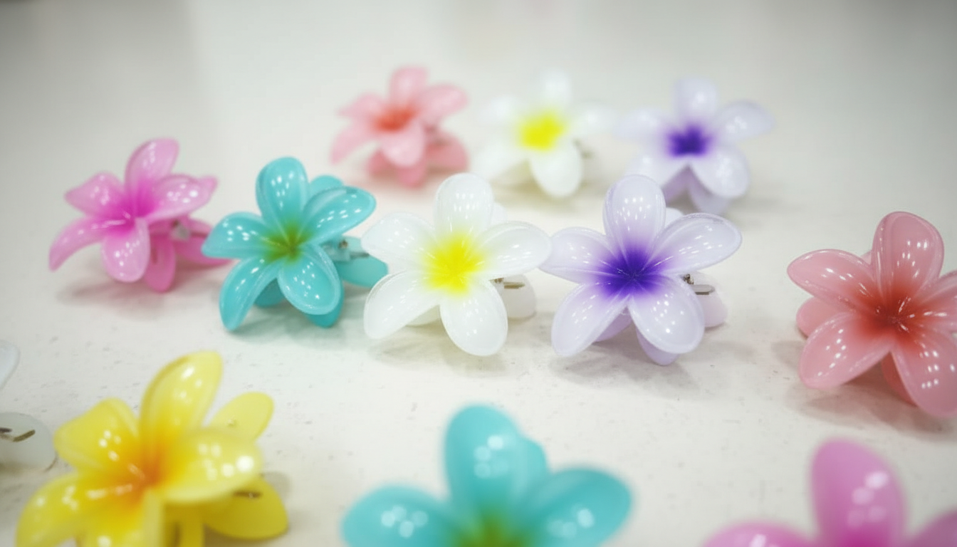 (053) Stylish Big Flower Claw Hair Clip – (One Piece 25.Rs) – PACK OF 12 - 300