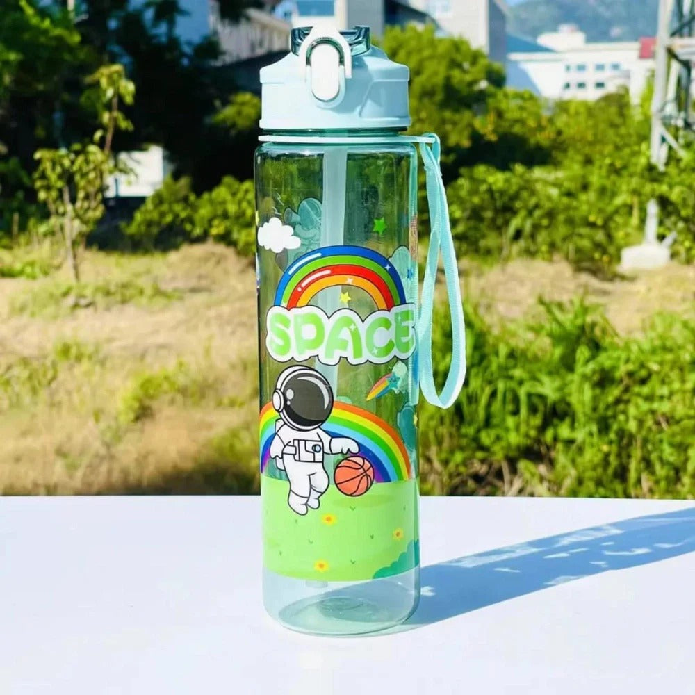 (B-021) Space Theme Water Bottle 750ml – Stylish Leak-Proof Bottle