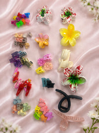 (082) Korean Hair Clip Combo – 50+ Clips (14 Different Designs) | ₹250 Pack
