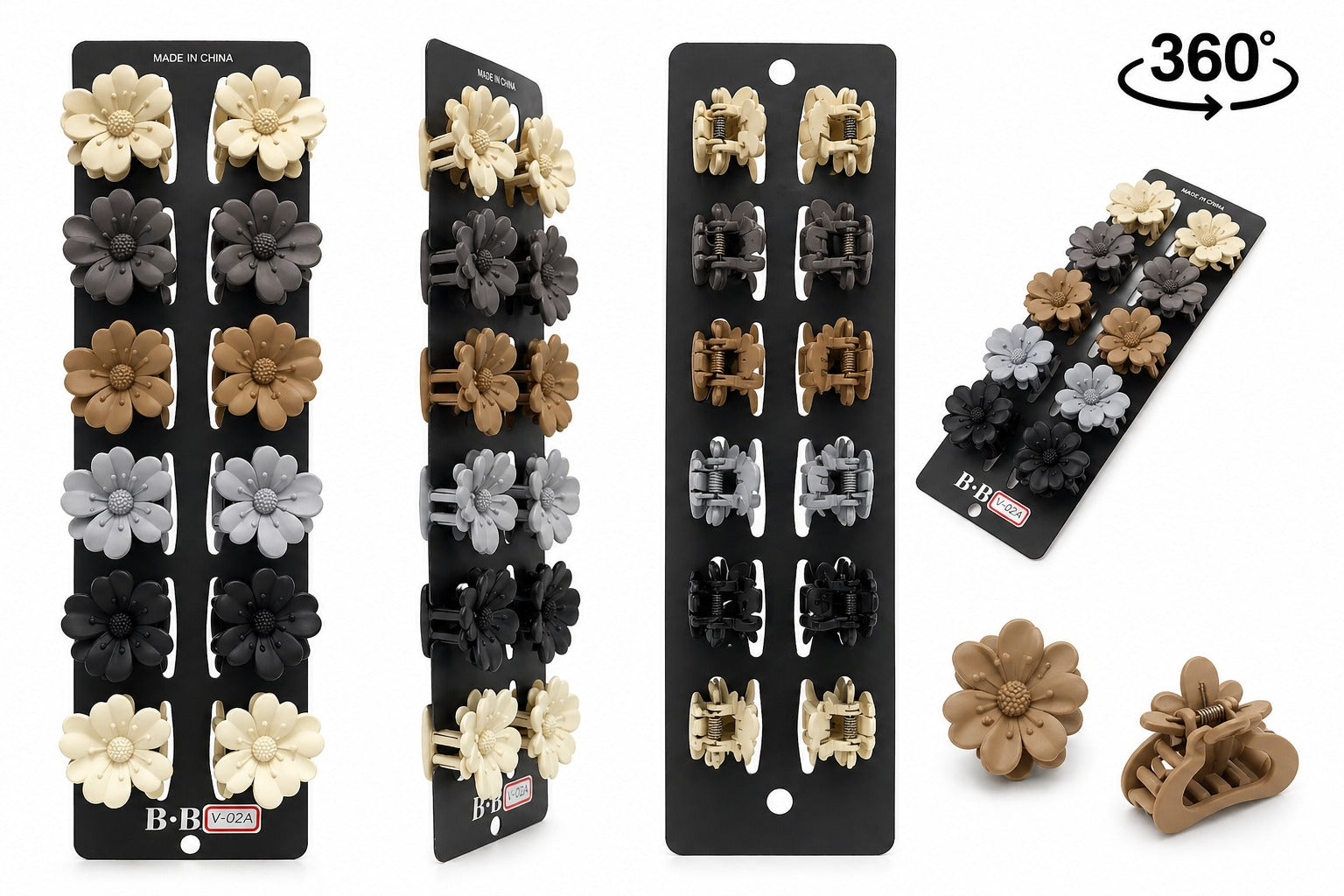 (083) Stylish Hair Claw Clips Set for Women – Strong Hold Matte Finish Hair Clips (Pack of 12 - 120 Rs | Single Pc - 10 Rs)