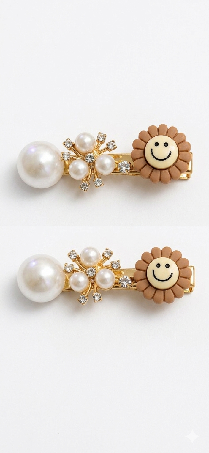 (085) Elegant Pearl Hair Clips for Girls & Women (₹21 Per Piece | Pack of 12 - ₹250)