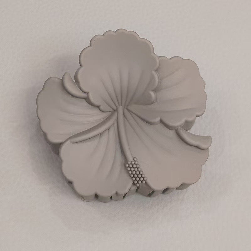 (086) Hibiscus Flower Hair Claw Clips (₹17 Per Piece | Pack of 12 - ₹200)