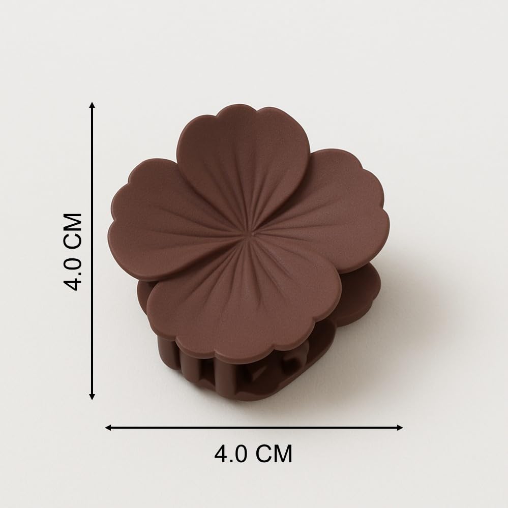 (086) Hibiscus Flower Hair Claw Clips (₹17 Per Piece | Pack of 12 - ₹200)