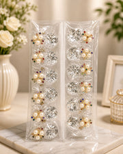 (090) Luxury Crystal Pearl Hair Clutcher (₹13 Per Piece | Pack of 12 - ₹156)