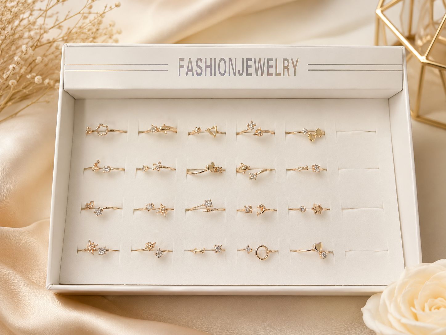 (091) (MOQ -4) Premium Korean Style Adjustable Finger Ring (Per Piece - 45 Rs)