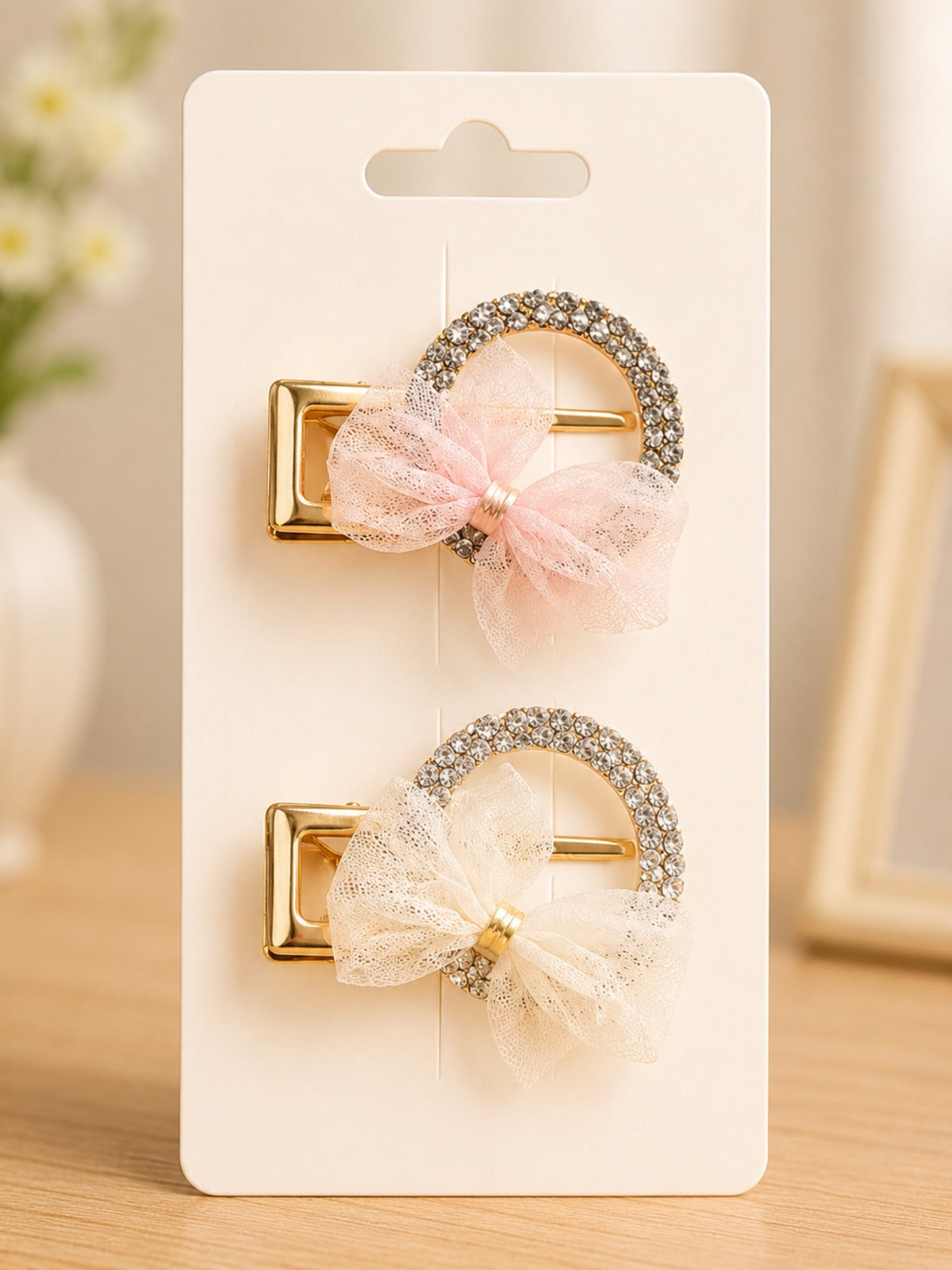(093) (MOQ - 4 Pcs) Bow Hair Barrette Clip (1 Pack - 6 Pcs | Per Pce - 30 Rs)
