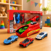 (T-015) 3-Piece Speed Challenge Toy Car Set with Launcher – Racing Cars for Kids