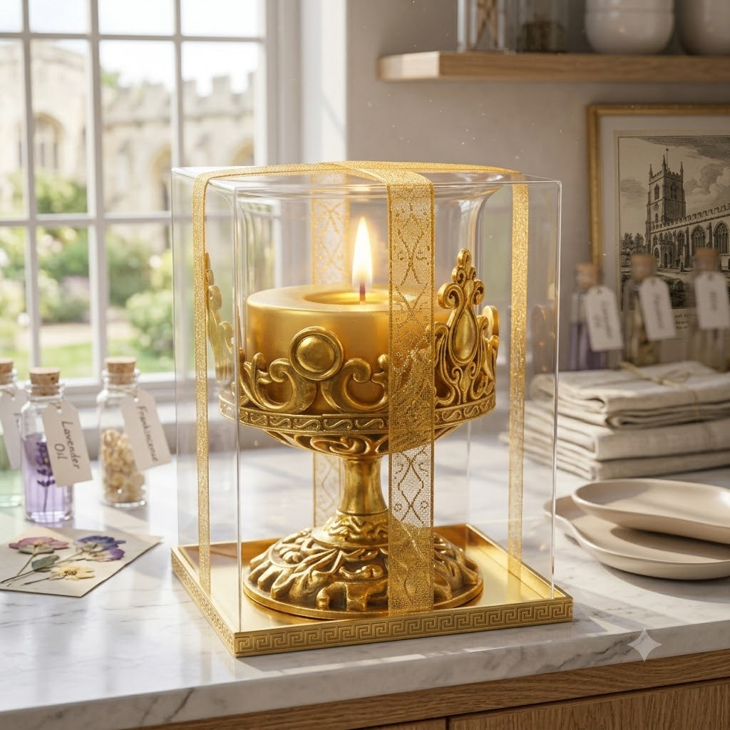 (G63)Gold Crown-Shaped Decorative Candle Holder – Elegant Royal Design Gift Item (1 Piece 150 Rs)