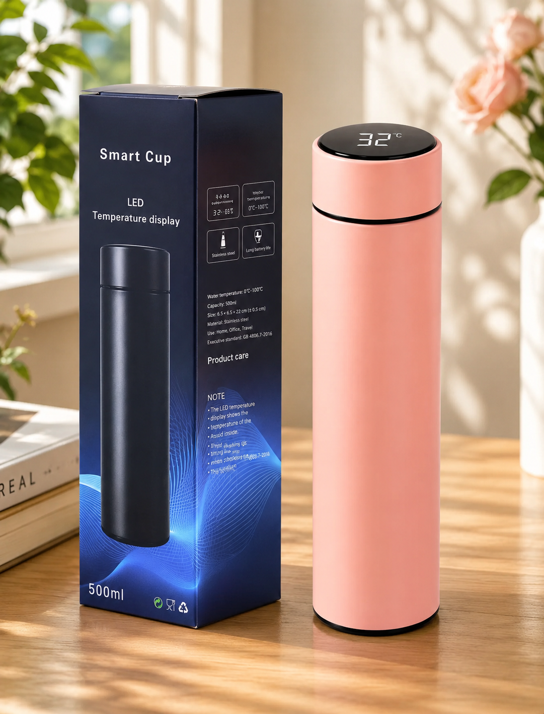 (B7) Stainless Steel LED Temperature Display 500ml Vacuum Flask - Different Colors