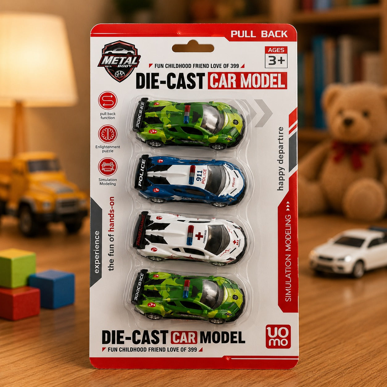 (T-021) Unbreakable Mini Cars for Kids | Pull Back Metal Toy (1 Pack - 4 Pcs)