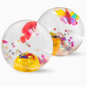 (T60) Colourful Glitter Water Ball with Cute Cartoon Animals – Birthday Sensory Toy