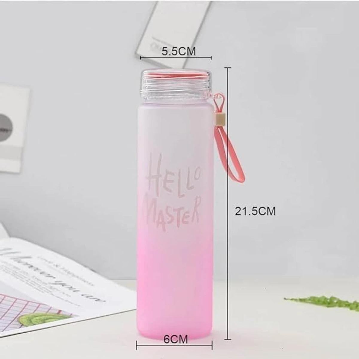 (B43) (MOQ - 12 Pcs) Hello Master Glass 500ml Water Bottle