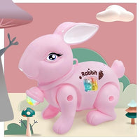 (T54) Carrot Rabbit Jumping & Walking Electronic Bunny with Lights and Music