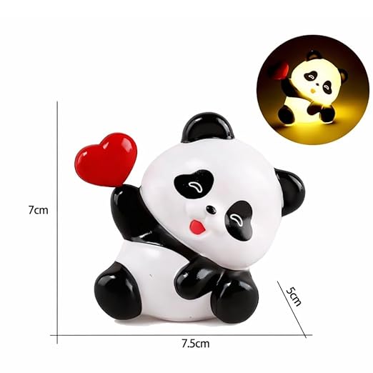 (LI-028) (MOQ: 4 Pcs) Mini Panda with Heart Night Light Lamp – Cute LED Table Lamp