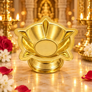 (MG7) (MOQ: 6 Pcs) Brass Five Star Face Small Diya for Pooja and Festive Decor