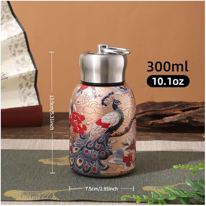 (B16) Portable Printed Vacuum Insulated 300ml – Leakproof Water Bottle