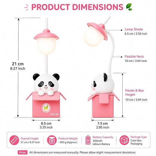 (LI22) Mini Panda with Box Rechargeable LED Table Lamp with Flexible Neck
