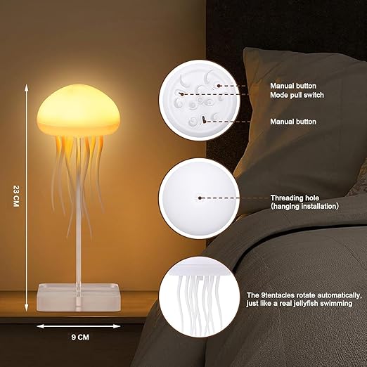 (LI4) Jellyfish LED Night Lamp & Bedroom Soft Silicone Table Light