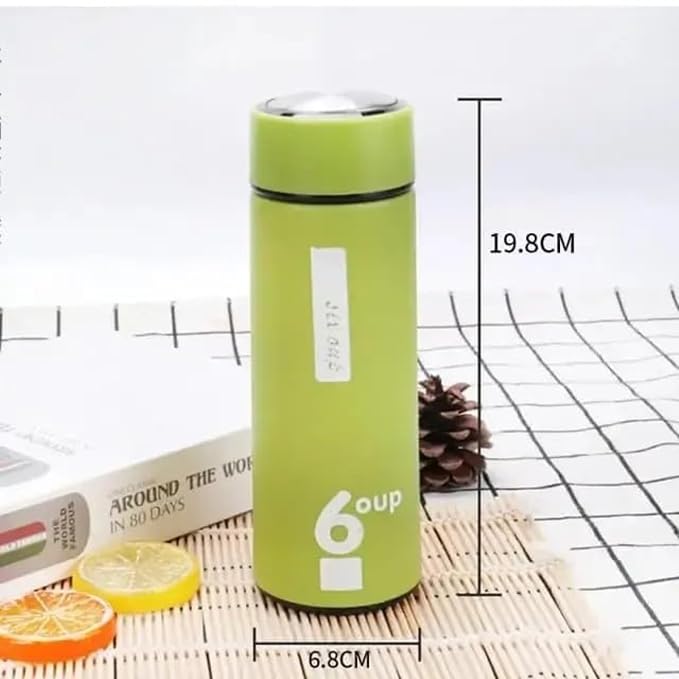 (B6) (MOQ: 12 Pcs) Smart 6 Cup 450ml Glass Water Bottle with Silicone Sleeve