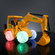 (T57) Musical Excavator Truck Toy with Colorful Wheels