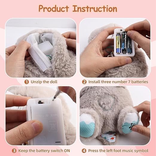 (LI2) (MOQ :4 Pcs) Breathing Teddy Night Light – Soft Silicone LED Bedside Lamp