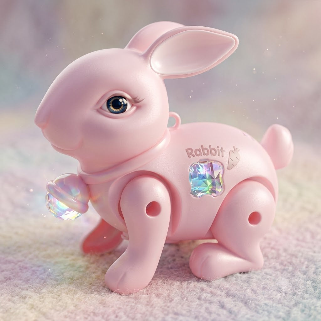 (T54) Carrot Rabbit Jumping & Walking Electronic Bunny with Lights and Music