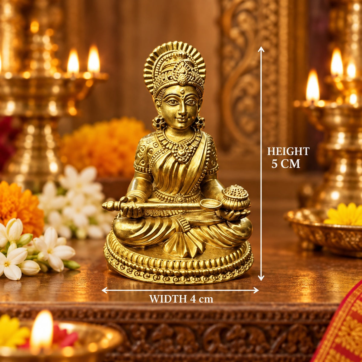 (MG20) (MOQ: 30 Pcs) Brass Annapurna Devi Mini Idol for Pooja and Decorative Showpiece