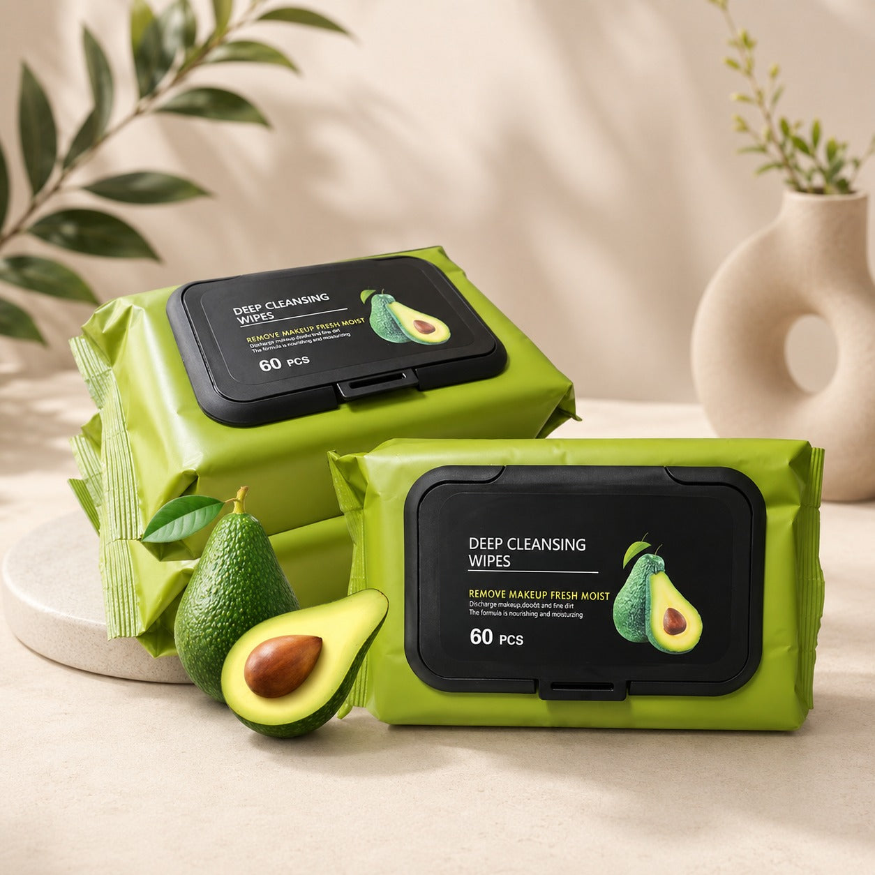 (SC-014) (MOQ: 4 Pcs) Avocado Infused Makeup Remover Wipes – Cleansing Facial Towel