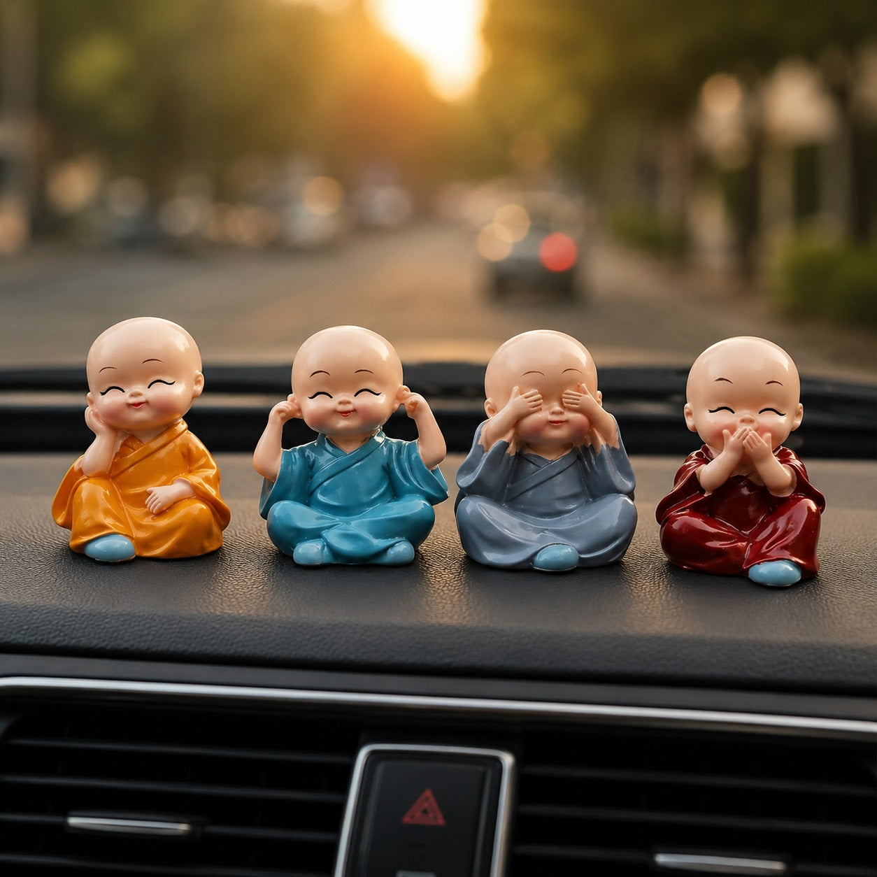 (G-040) Baby Monk Statues Buddha Set – Decorative Statues (Pack of 4 Pcs)