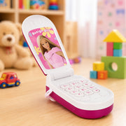 (T-042) (MOQ: 4 Pcs) Barbie Kids Mobile Cell Phone Toy with Lights & Ringtones