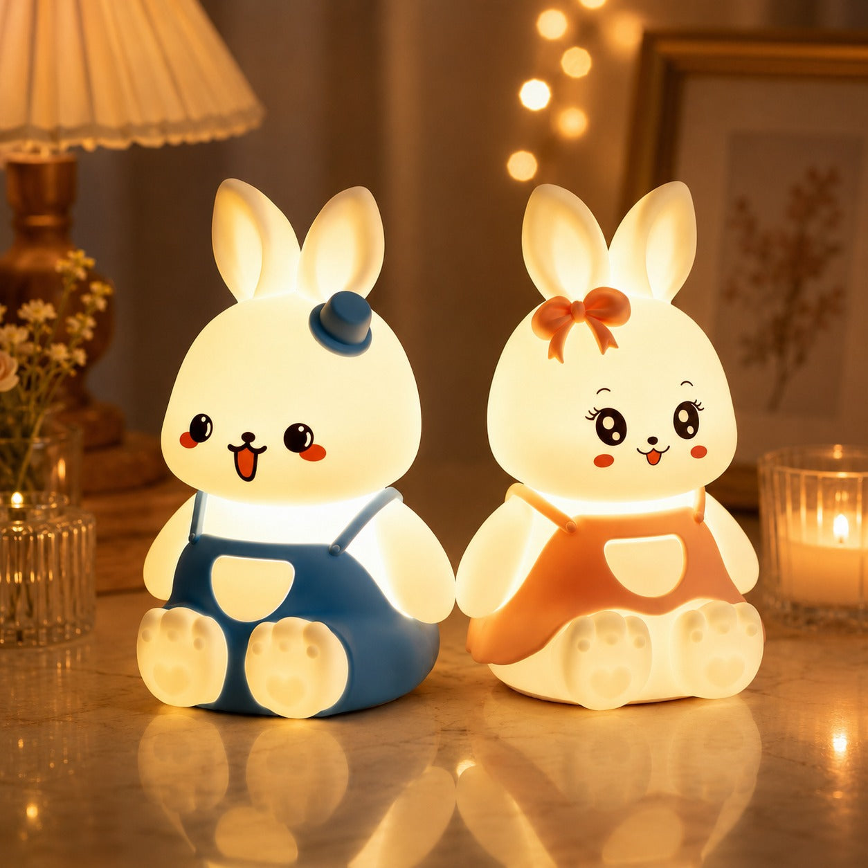 (LI-018) Big Kitty LED Night Lamp – Cute Silicone Touch Lamp with Color Changing Light