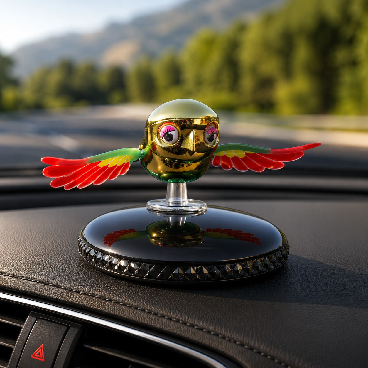 (C-002) (MOQ: 4 Pcs) Auto-Flapping Bird Car Ornament – Dashboard Decor