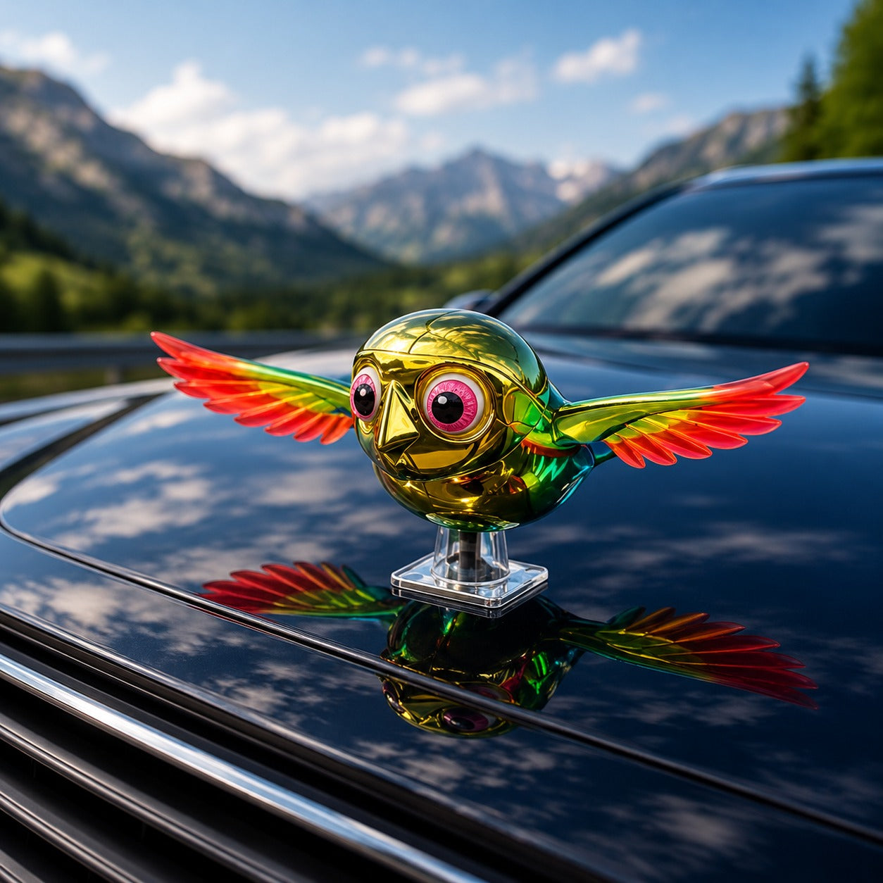(C-002) (MOQ: 4 Pcs) Auto-Flapping Bird Car Ornament – Dashboard Decor