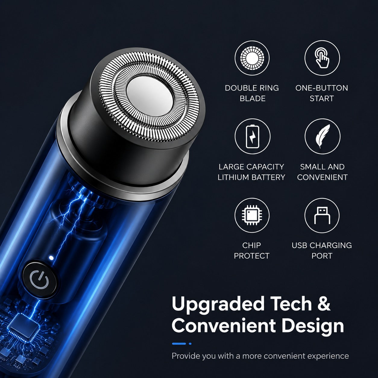 (SC-004) Portable Mini Electric Razor for Men – Rechargeable, Easy-to-Use Shaver