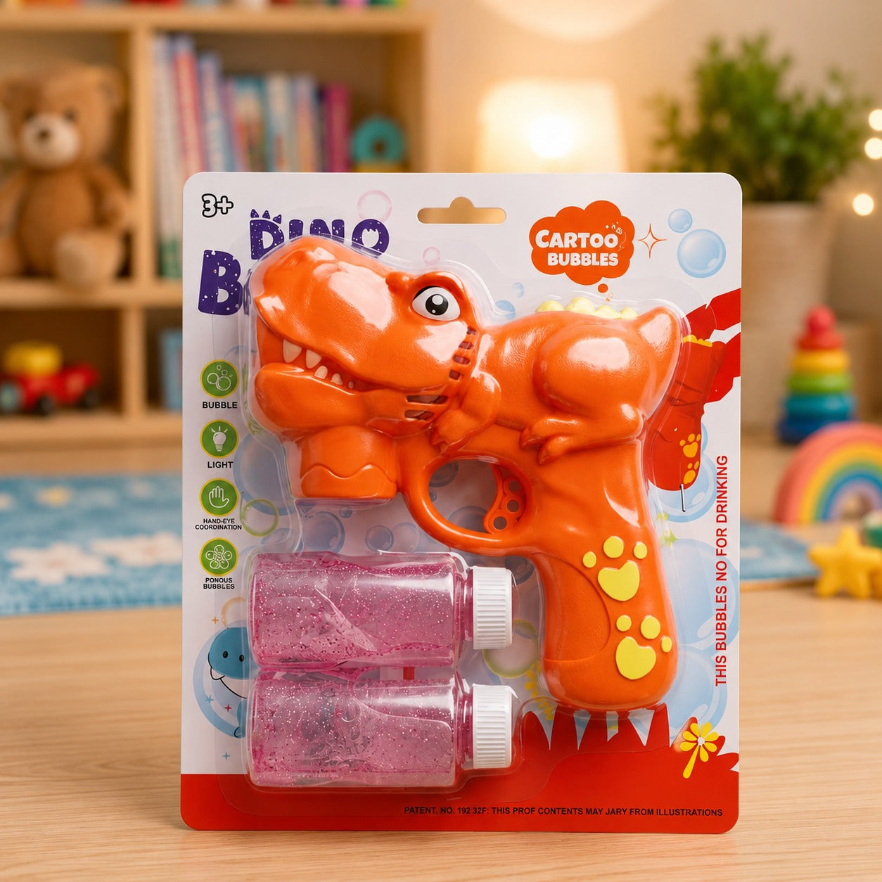 (T-010) Automatic Water Bubble Gun for Kids with Double Bubble Solution