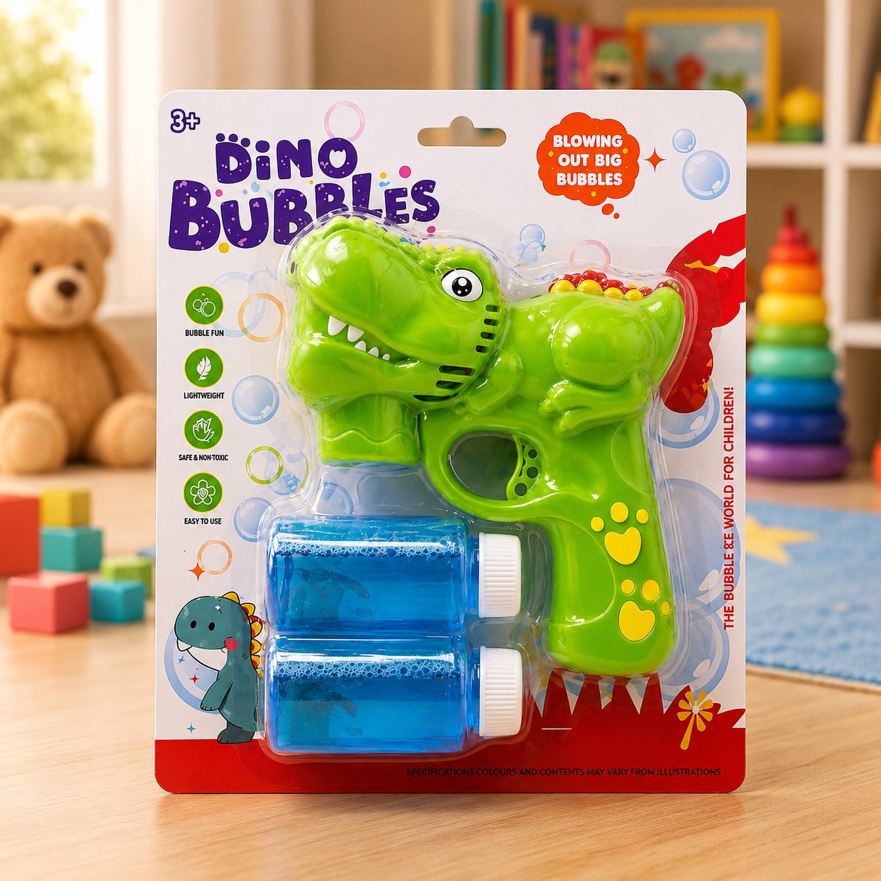 (T-010) Automatic Water Bubble Gun for Kids with Double Bubble Solution