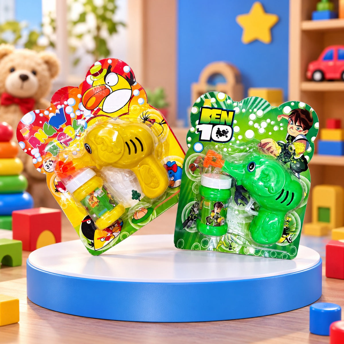 (T10) (MOQ: 2 Pcs) Water Bubble Gun for Kids with Bubble Solution