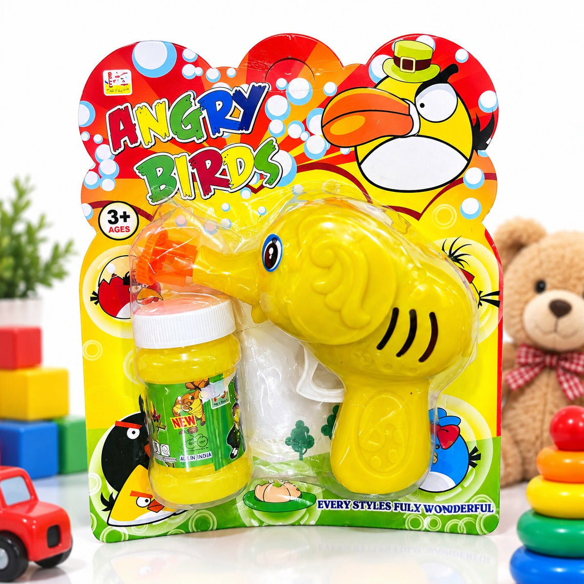 (T10) (MOQ: 2 Pcs) Water Bubble Gun for Kids with Bubble Solution
